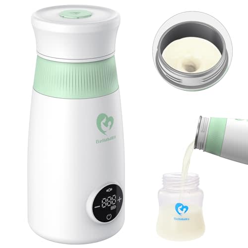 Portable Milk Warmer & Mixer, Cordless Travel Bottle Warmer for Breastmilk, Formula or Water, 10 oz Big Capacity, Big Battery Capacity for Journey, Calienta Biberones Portátil