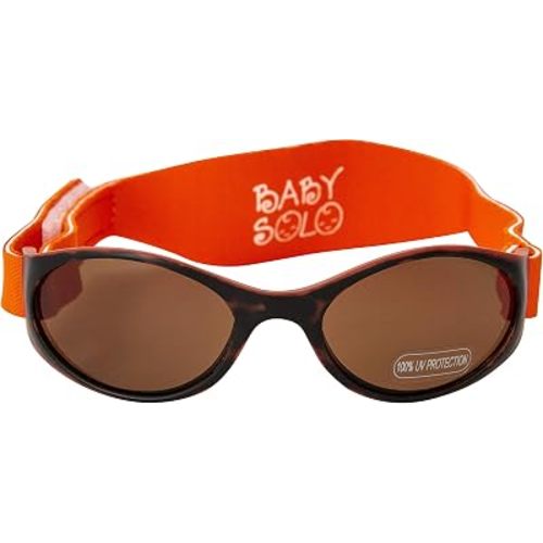Baby Solo The Original Baby Sunglasses Made by US Optometrists Case Included (0-36 Month, Matte Tortoise Shell w/Solid Brown Lens)