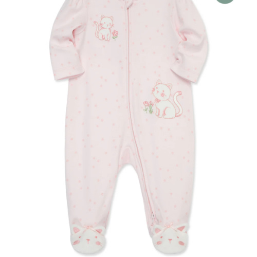 Sweet Kitties 2-Way-Zip Footed One-Piece