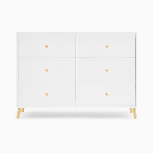 Essex 6 Drawer Dresser - Bianca White/Natural