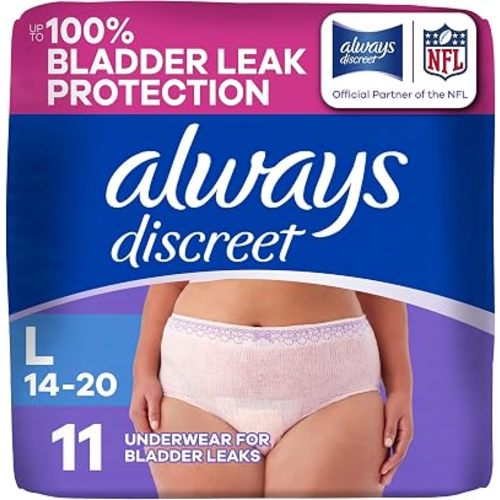 Adult Diapers for Women, Maximum Absorbency Incontinence and Postpartum Underwear Size L, Up to 100% Leak Free Bladder Leak Protection, 11 Count​