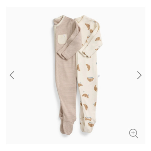 Shop Petit Croissant Baby Pajamas 2 Pack | MORI US