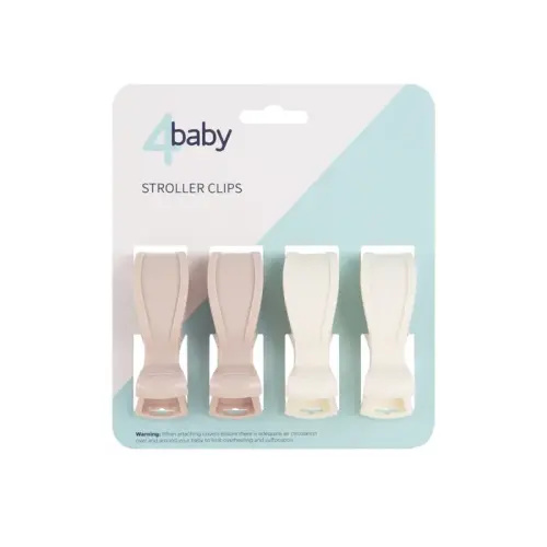 4Baby Stroller Clips 4 Pack Blush Ivory | Baby Bunting AU