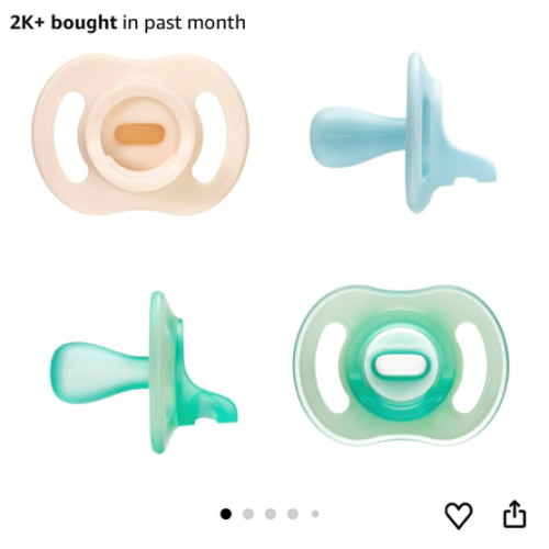 Tommee Tippee Stay Put Pacifier Set, Contains 2 Ultra-Light StayPut Glow in The Dark Pacifiers and 2 Ultra-Light StayPut Pacifiers, 0-6 Months, Colors May Vary, One-Piece Silicone Design, Pack of 4