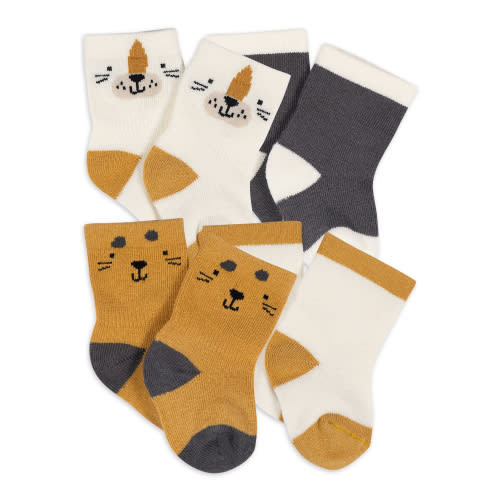 Gerber Baby Boy or Girl Unisex Wiggle Proof Socks, 4-Pack, Sizes Newborn - 0/6 Months
