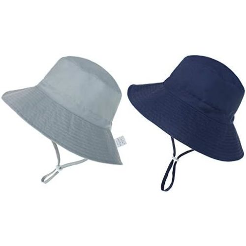 Zando (UPF50+) Baby Toddler Sun Hat - Girls Bucket Hat Wide Brim Adjustable Summer Beach Hat for Kids Boys Girls 0-8 T
