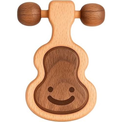 Wooden Montessori Sensory Baby Toy for 0–12 Months – Wooden Teether & Rattle, 0–3M Sound, 4–6M Chewing, 6–12M Exploration, Handcrafted, CPSIA Certified, BPA Free, No Paint, No Plastic