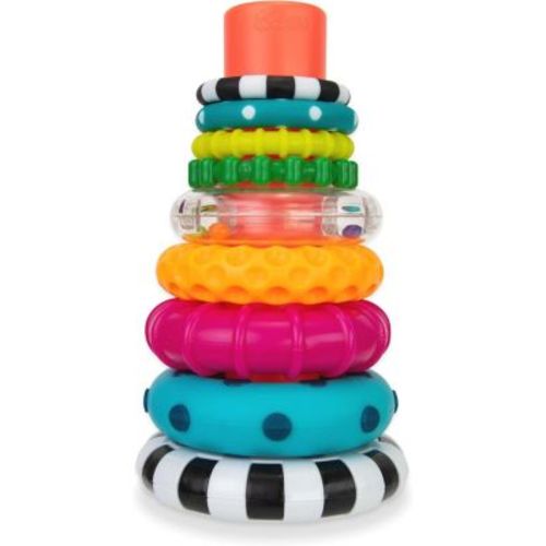 Sassy Stacks of Circles Stacking Ring STEM Learning Toy, 9 Piece Set