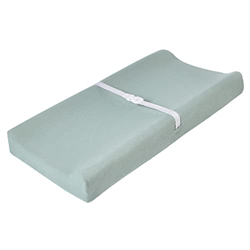 Muslin Changing Pad Cover for Baby Boys Girls, Ultra Soft Breathable Diaper Changing Table Pad Cover, Neutral Fitted Changing Pad Sheets