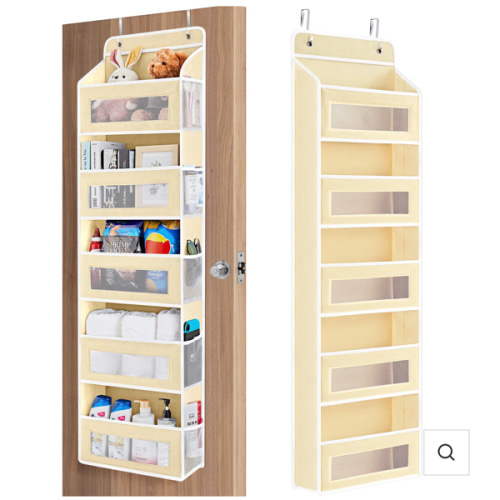 JARLINK Over The Door Organizer Storage, 5 Shelf Hanging Door Organizer with 5 Large Capacity Pockets, Anti Tilt 44 lb Load Behind Door Organizer for Bedroom, Bathroom, Pantry, Nursery