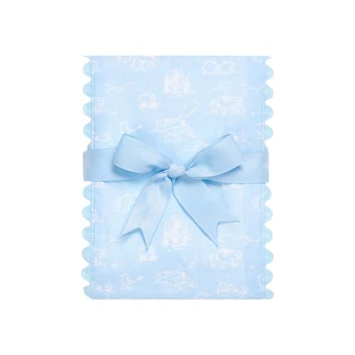 Cow Fancy Fabric Burp, Blue