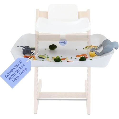 CATCHY - Food Catcher - Compatible with Stokke Tripp Trapp High Chair + 11 Other High Chairs - Highchair Sold Separately - Baby & Toddler Food & Mess Catcher - Under High Chair Accessory