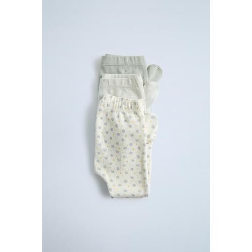 THREE-PACK OF PRINTED FOOTED LEGGINGS - Green | ZARA United States
