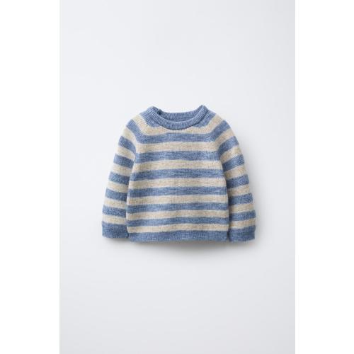 STRIPED WOOL AND CASHMERE SWEATER - Blue marl | ZARA United States