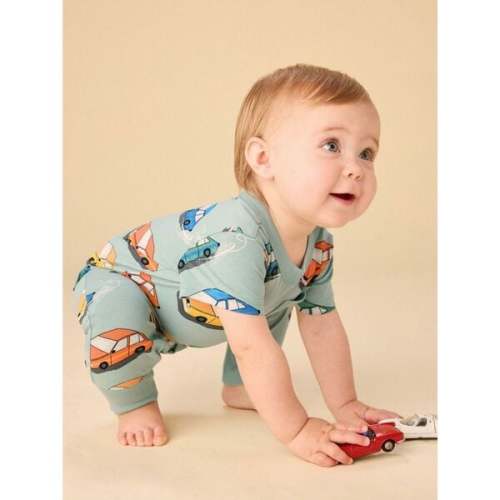 Pocket Baby Romper, Vintage Cars - Tea Collection | Maisonette