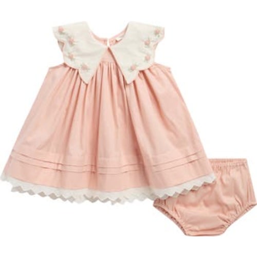 Kids' Florence Petal Detail Cotton Dress & Bloomers Set, 12M
