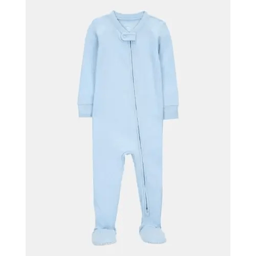 Baby Solid PurelySoft Footie 1-Piece Pajamas - Blue | Carter's