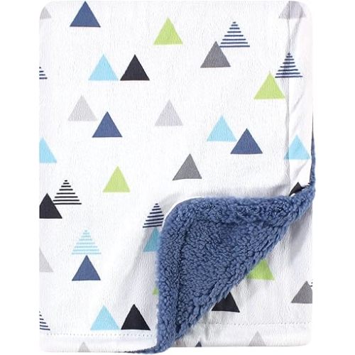 Hudson Baby Unisex Baby Plush Mink and Sherpa Blanket, Abstract, One Size