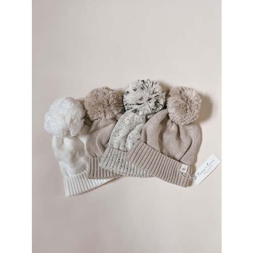 Luna + Luca Pom Beanie - Beige