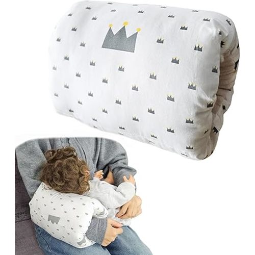 Baby Nursing Arm Breastfeeding Pillow,Cozy Cradle Arm Pillow for Feeding, Baby Nursing Head Support Pillow for Breastfeeding（White Crown）