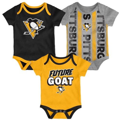 Newborn Pittsburgh Penguins Loyal Buddies Three-Pack Bodysuit Set