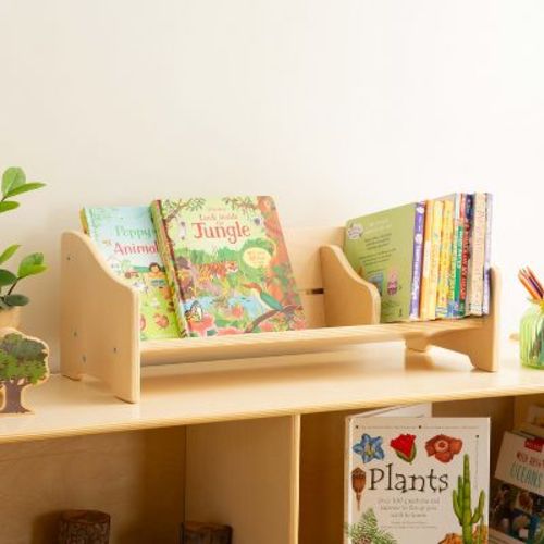Guidecraft Tabletop Book Browser - Natural: Kids Classroom and Playroom Book Display and Book Storage