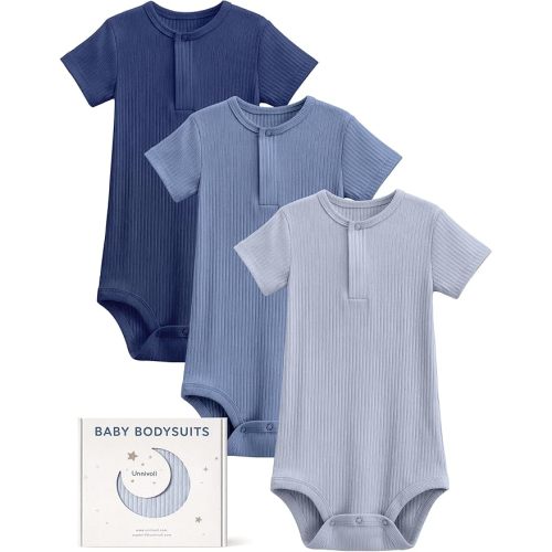 Unnivoll Baby Bodysuits Rayon Made From Bamboo Baby Onesies Short Sleeve Infant Newborn Onesies Baby Boys Girls Clothes