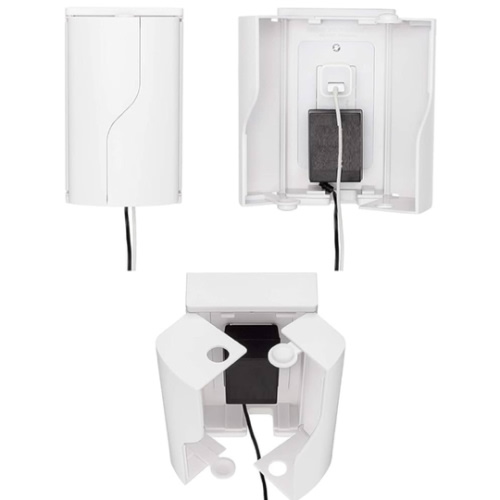 Safety Innovations Twin Door Baby Safety Outlet Cover Box for Babyproofing Outlets - More Interior Space for Extra Large Electrical Plugs and Adapters - Easy to Install - Easy to Use, (1-Pack)