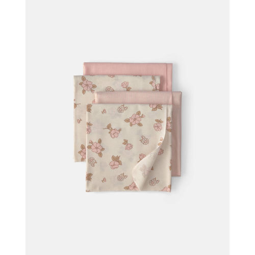 Baby 4-Pack Floral Receiving Blankets - Pink/Cream