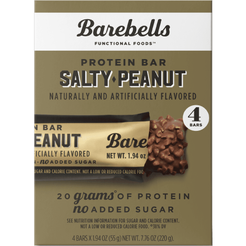 Barebells Protein Bars with 20g High Protein, 1.9oz Bars, Salty Peanut - 4 Count