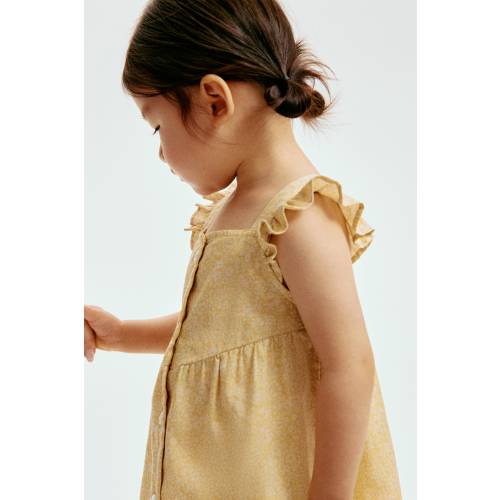 RUFFLE-TRIMMED COTTON DRESS