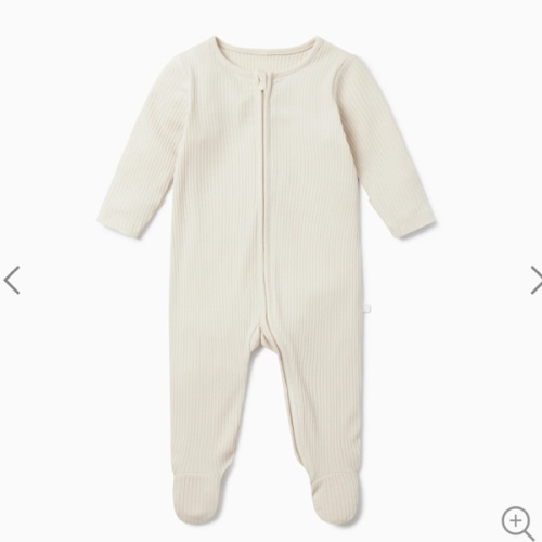 Ribbed Clever Zip Footed Baby Pajamas Ribbed Blue / Newborn