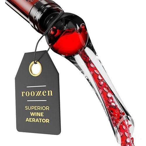 Wine Aerator Pourer Spout, FITS ALL BOTTLES – MESS FREE Aerator Wine Pourer, Perfect Wine Accessories Gift, Superior Flavor Enhancing Wine Air Aerator Pourer.