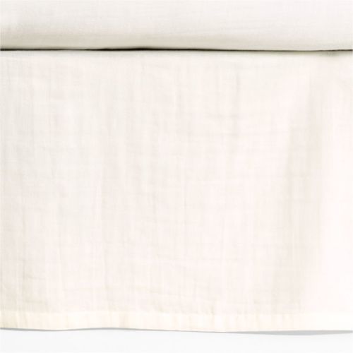 Supersoft Pampas Ivory Organic Cotton Gauze Baby Crib Skirt