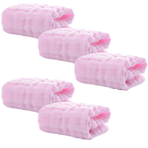 Foam Cotton Bib 5 Pcs Baby Essentials Infant Burp Cloths Towels Gauze Printing Child Pink