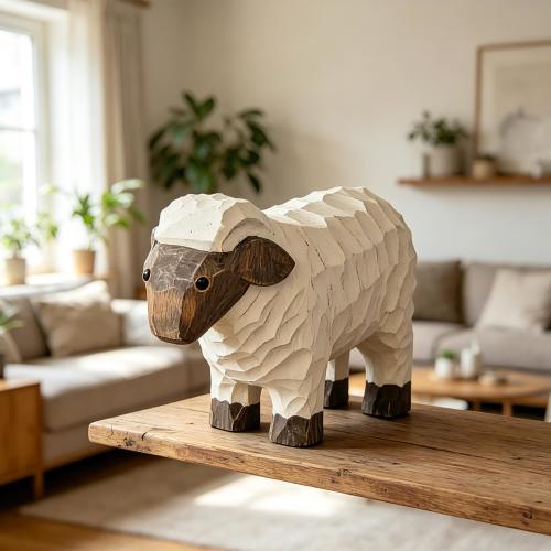 Wooden Animal Figurine, Hand Carved Woodland Sculpture, Basswood Home Decor, Desk Accent, Nature Ornament, Gift for Animal Lovers