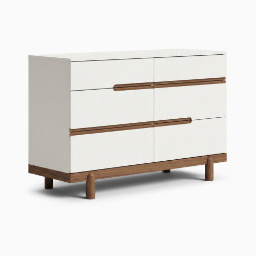 dadada Bliss 6-Drawer Dresser - White/Walnut
