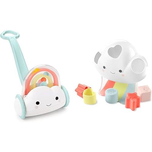 Skip Hop Baby Popper Push Toy, Silver Lining Cloud With Shape Sorting and Feelings