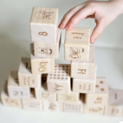Catholic Wooden Alphabet Blocks Set