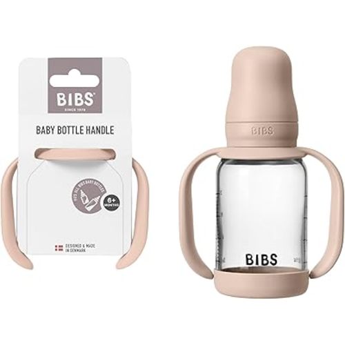 Bibs | Baby Bottle Handle | Easy & Comfortable Grip | Non-Slip Surface | BPA-Free | Dishwasher Safe | BIBS Baby Bottle Accessories | Ages 6+ Months | Blush