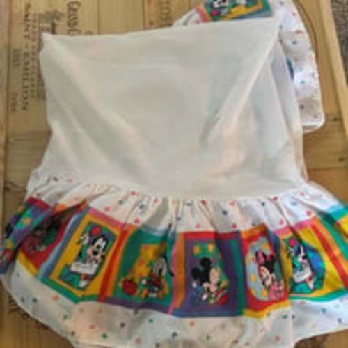 Vintage Dundee Disney Baby Mickey Bedding Crib Skirt 1990s Baby Minnie Friends