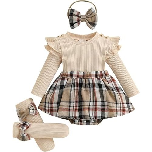 Newborn Baby Girl Bubble Romper Infant Smocked Bodysuit Jumpsuit Onesie with Socks Summer Clothes Outfits