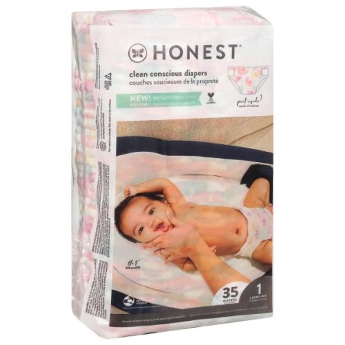 The Honest Company Honest Diapers, Size 1, 8-14 Pounds, Rose Blossom, 35 Diapers