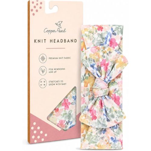 Copper Pearl Baby Bows: Soft and Stretchy Headbands for Baby Girls, Newborn and Toddler Hair Bows and Accessories, Stylish Bow Headband,Lark