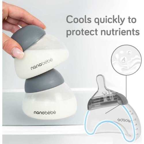 Breastmilk Bottle 3 pk&nbsp;Grey - Nanobebe | Maisonette