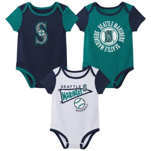 MLB Seattle Mariners Infant 3-pack Bodysuits - 12M