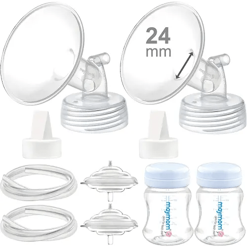 Maymom Pump Parts Compatible with Spectra S2 S1 Replacement Kit for Spectra Pump Parts 24 mm Flange Duckbill Valve Tube Bottle Backflow Protector, Not Original S2 S1 Accessories