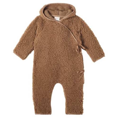 Baby hooded wool teddy onesie