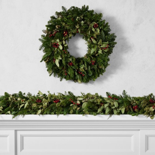 Cedar Berry Eucalyptus Garland, 6'