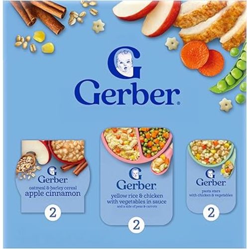 Gerber Toddler Food Variety 6 Pack, All Day Favorites, Breakfast, Lunch & Dinner
